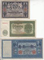 Német Birodalom / NDK 1910-1948. 20db vegyes bankjegy tétel T:vegyes
German Empire / GDR 1910-1948. ...