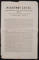 1849 Pest, A magyar püspöki kar levele a magyarhoni katolikus egyház lelkészeihez, melyben elismerik Ferenc Józsefet törvényes uralkodónak, és kiadják lelkipásztoraiknak az udvar hűségére való visszatérést és visszatérítést, 29x45 cm