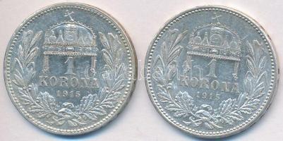 1915KB 1K Ag "Ferenc József" (2x) T:2,2-