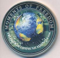Libéria 2001. 10$ "Szabadság pillanatai-A kommunikáció szabadsága 21. század" multicolor T:PP ujjlenyomat Liberia 2001. 10 Dollars "Moments of Freedom-Freedom of communication 21st century" multicolor C:PP fingerprint