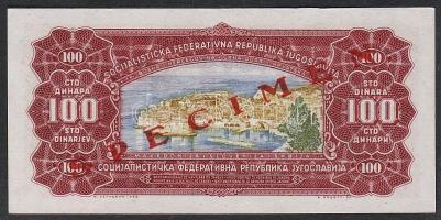 Jugoszlávia 1963. 100D "Specimen 0000" T:I