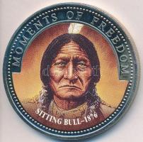 Libéria 2001. 10$ "Szabadság pillanatai- Ülő Bika" multicolor T:PP  Liberia 2001. 10 Dollars "Moments of Freedom- Sitting Bull" multicolor C:PP