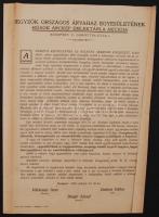 1922 Bp., A Jegyzők Országos Árvaház Egyesületének a háborúban elhunyt &quot;Hősök Arckép Emléktábla Akciójára&quot; való felhívás, hátoldalán tervrajzzal