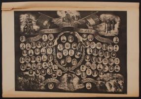 1922 Bp., A Jegyzők Országos Árvaház Egyesületének a háborúban elhunyt "Hősök Arckép Emléktábla...