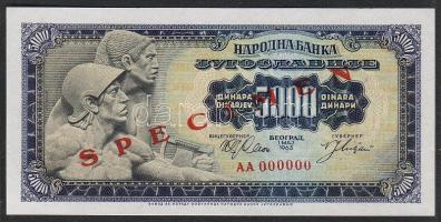 Jugoszlávia 1963. 5000D "Specimen 0000" T:I