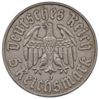 Német 3. Birodalom 1933J 5M Ag "Luther" Hamburg (13.89g) T:2,2- kis ph.
German Third Reich...