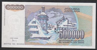 Jugoszlávia 1993. 500.000D "Specimen 0000" T:I