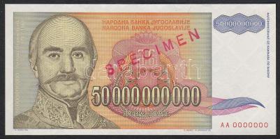 Jugoszlávia 1993. 50.000.000.000D "Specimen 0000" T:I