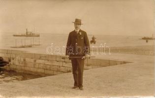 Fiume, kikötő, Verneda Emil miniszteri titkár / port, ministerial secretary, ships, photo