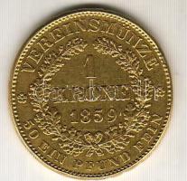 Ausztria 1859A 1Krone Au 11g T:3+ perem javított! RR!!