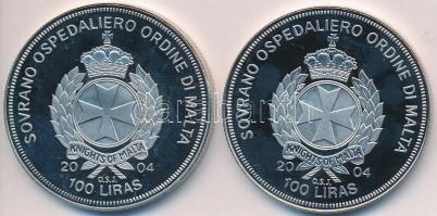 Máltai Lovagrend 2004. 100L (2x) "Belgium az EU-ban" + "Hollandia az EU-ban" T:P...