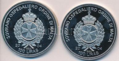 Máltai Lovagrend 2004. 100L (2x) "Görögország az EU-ban" + "Ciprus az EU-ban" T:...