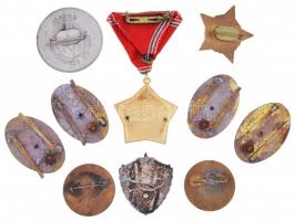 10db-os vegyes szocialista kitüntetés és jelvény tétel, benne "A könnyűipar kiváló dolgozója&qu...