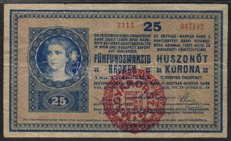 1918. 25K hamis piros "Magyarország" körbélyegzővel T:II