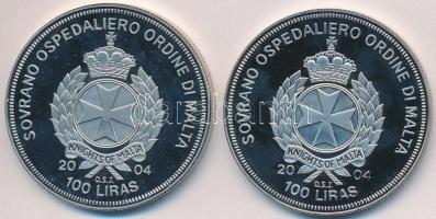 Máltai Lovagrend 2004. 100L (2x) "Franciaország az EU-ban" + "Monaco az EU-ban" ...