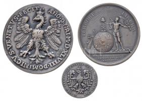 Lengyelország 1996. "Lengyel Szejm" 3db ezüstözött Br replika emlékérem dísztokban, tanúsí...