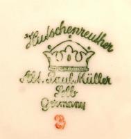 Hutschenreuther porcelán süteményes tányér készlet, jelzett,matricás,apró kopásnyomokkal, 6db