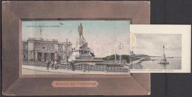 1913 Sevastopol, Sebastopol; Monument to Admiral Nakhimov. Leporellocard with 12 mini images (fa)