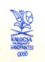 Kalocsai mintás porcelán falitányér, kézzel festett, jelzett, hibátlan, d: 24 cm