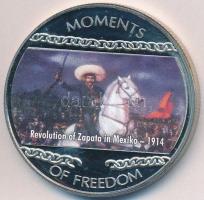 Libéria 2004. 10$ "Szabadság pillanatai - Zapata forradalma Mexikóban 1914" multicolor T:PP ujjlenyomatos Liberia 2004. 10 Dollars "Moments of Freedom-Revolution of Zapata in Mexico 1914" multicolor C:PP fingerprints