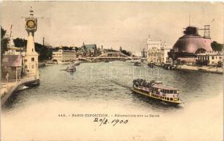 1900 Paris, exposition, Perspective sur la Seine / exhibition, Seine, So. Stpl