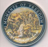 Libéria 2001. 10$ "Szabadság pillanatai - Maratoni csata" multicolor T:PP ujjlenyomatos Liberia 2001. 10 Dollars "Moments of Freedom - Battle of Marathon" multicolor C:PP fingerprint