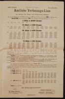 1914 Bp., Budapest székesfőváros hatóságának hivatalos sorshúzási jegyzéke német és magyar nyelven