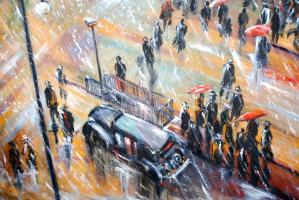 Eke Zsolt (1968-2005): Oktogon. Olaj, farost, jelzett, kereteben, 100×103 cm