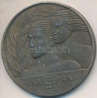 1948. &quot;1848-1948 / Labdarúgás&quot; fém sportérem (36mm) T:2-