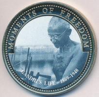 Libéria 2001. 10$ "Szabadság pillanatai - Gandhi élete" multicolor T:PP ujjlenyomatos Liberia 2001. 10 Dollars "Moments of Freedom - Gandhi's life" multicolor C:PP fingerprint