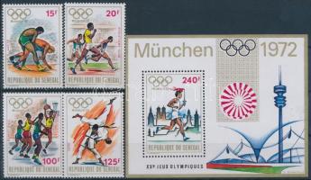 1972 Nyári olimpia, München sor Mi 494-497 + blokk 10