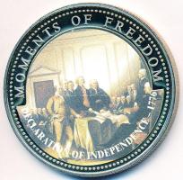 Libéria 2001. 10$ "Szabadság pillanatai - Függetlenségi nyilatkozat jóváhagyása" multicolor T:PP fo. Liberia 2001. 10 Dollars "Moments of Freedom - Declaration of Independence" multicolor C:PP spotted