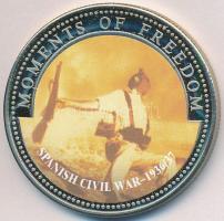 Libéria 2001. 10$ "Szabadság pillanatai-Spanyol polgárháború" multicolor T:PP ujjlenyomatos Liberia 2001. 10 Dollars "Moments of Freedom- Spanish civil war" multicolor C:PP fingerprint