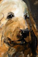 Iliász Ajdarov (1956- ): Cocker spániel, olaj, vászon, jelzett, fa keretben, 90×80 cm /

И...