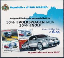 50 éves az olasz Volkswagen gyártás bélyegfüzet, 50th anniversary of Volkswagen production stamp-booklet
