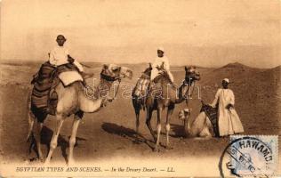 Egyptian folklore, camels, In the dreary desert, Átkelés a félelmetes sivatagon.