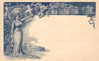 1896 Wedding card of Victor Emmanuel III of Italy and Elena of Montenegro 10cent Ga. (fa)