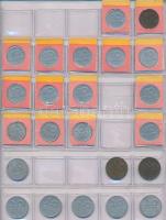 85db-os vegyes hobbi fémpénz gyűjtemény piros "Münzen" érmetartó albumba rendezve, benne 1...