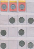 85db-os vegyes hobbi fémpénz gyűjtemény piros "Münzen" érmetartó albumba rendezve, benne 1...