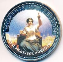 Libéria 2001. 10$ "Szabadság pillanatai-Női egyenjogúság 1866" multicolor T:PP felületi karc Liberia 2001. 10 Dollars "Moments of Freedom-Equal rights for women 1866" multicolor C:PP slightly scratched