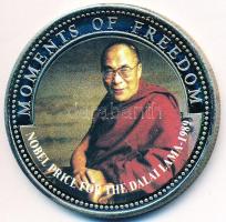 Libéria 2001. 10$ "Szabadság pillanatai-A Nobel-díjas Dalai Lama 1989." multicolor T:PP felületi karc Liberia 2001. 10 Dollars "Moments of Freedom-Nobel Price for the Dalai Lama 1989." multicolor C:PP slightly scratched
