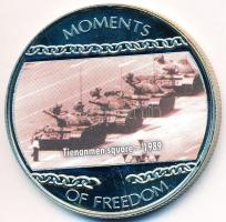 Libéria 2004. 10$ "Szabadság pillanatai-Tienanmen tér 1989" multicolor T:PP felületi karc Liberia 2004. 10 Dollars "Moments of Freedom-Tienanmen square 1989" multicolor C:PP slightly scratched