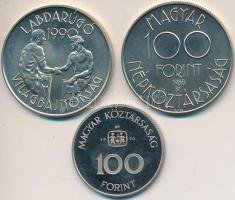 1988. 100Ft alpakka "Labdarúgó VB - Két játékos" + 1989. 100Ft alpakka "Labdarúgó VB ...