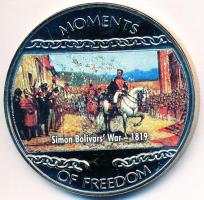 Libéria 2004. 10$ "Szabadság pillanatai-Simón Bolívar felszabadító harca 1819" multicolor T:PP felüeti karc Liberia 2004. 10 Dollars "Moments of Freedom-Simon Bolivar's War 1819." multicolor C:PP slightly scratched