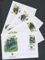 2002 Keleti síkvidéki gorilla sor Mi 1708-1711 4 FDC