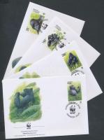 Keleti síkvidéki gorilla sor 4 FDC, Eastern lowland gorilla set 4 FDC