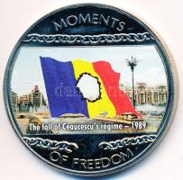 Libéria 2004. 10$ "Szabadság pillanatai-Ceausescu diktatúrájának bukása 1989" multicolor T:PP ujjlenyomatos Liberia 2004. 10 Dollars "Moments of Freedom-The fall of Ceausescu's regime 1989" multicolor C:PP fingerprint