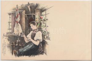 German folklore, Spinning lady, Johannes Elchlepp s: W. Hasemann