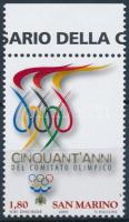 50 éves a Nemzeti Olimpiai Bizottság ívszéli bélyeg, 50th anniversary of National Olympic Committee margin stamp