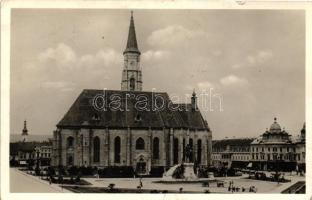 Kolozsvár, Mátyás király tér, Király János kiadása / square (cut)